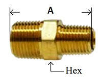 Brass Reducing Hex Nipple Diagram